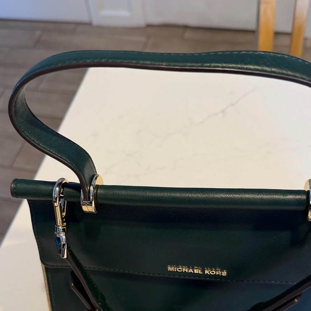 Michael Kors Jasmine Medium Green Satchel